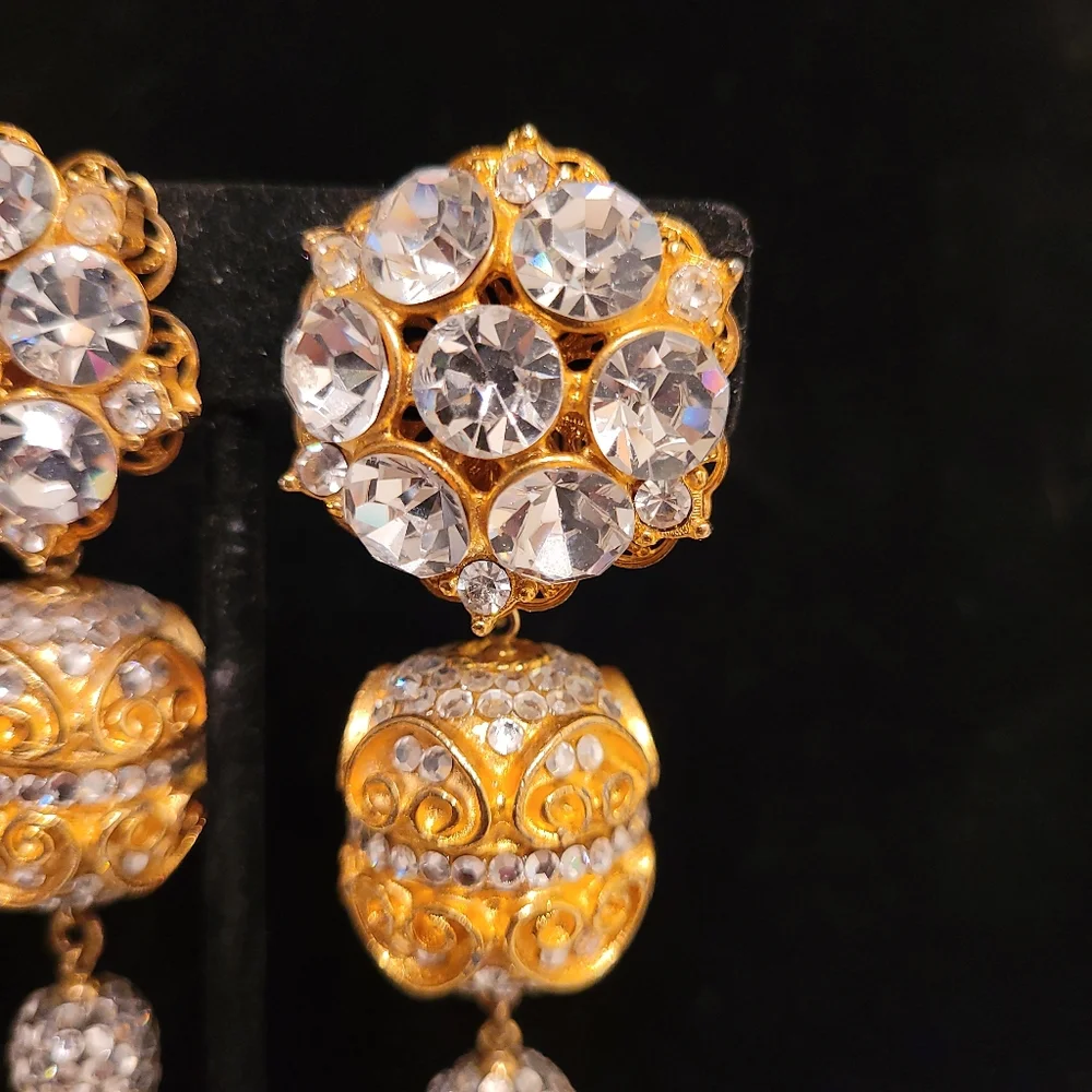Art Deco Dangle Earrings - Picture 2 of 7